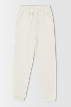 DeFacto, Pantaloni sport cu snur in talie, Alb DeFacto, Pantaloni sport cu snur in talie, Alb