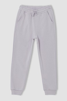 DeFacto, Pantaloni sport cu snur in talie, Lila DeFacto, Pantaloni sport cu snur in talie, Lila