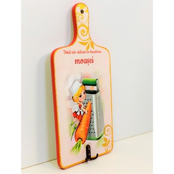 Tocator personalizat Moasa, lemn, roz, 42 cm Tocator personalizat Moasa, lemn, roz, 42 cm