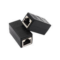 Adaptor prelungire UTP, FTP CAT5A, CAT6A mama-mama ecranat, negru