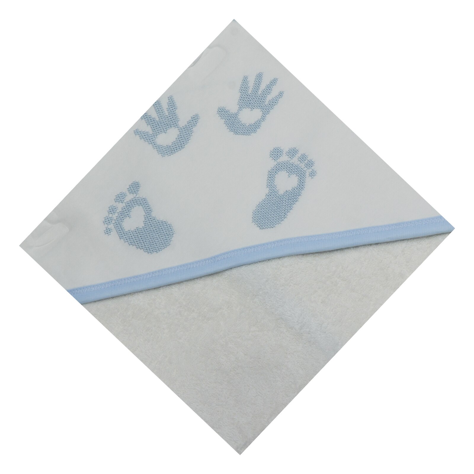 Prosop cu gluga 75 x 75 cm pentru baieti Mini Junior BBW-51, Albastru 75 x 75 cm