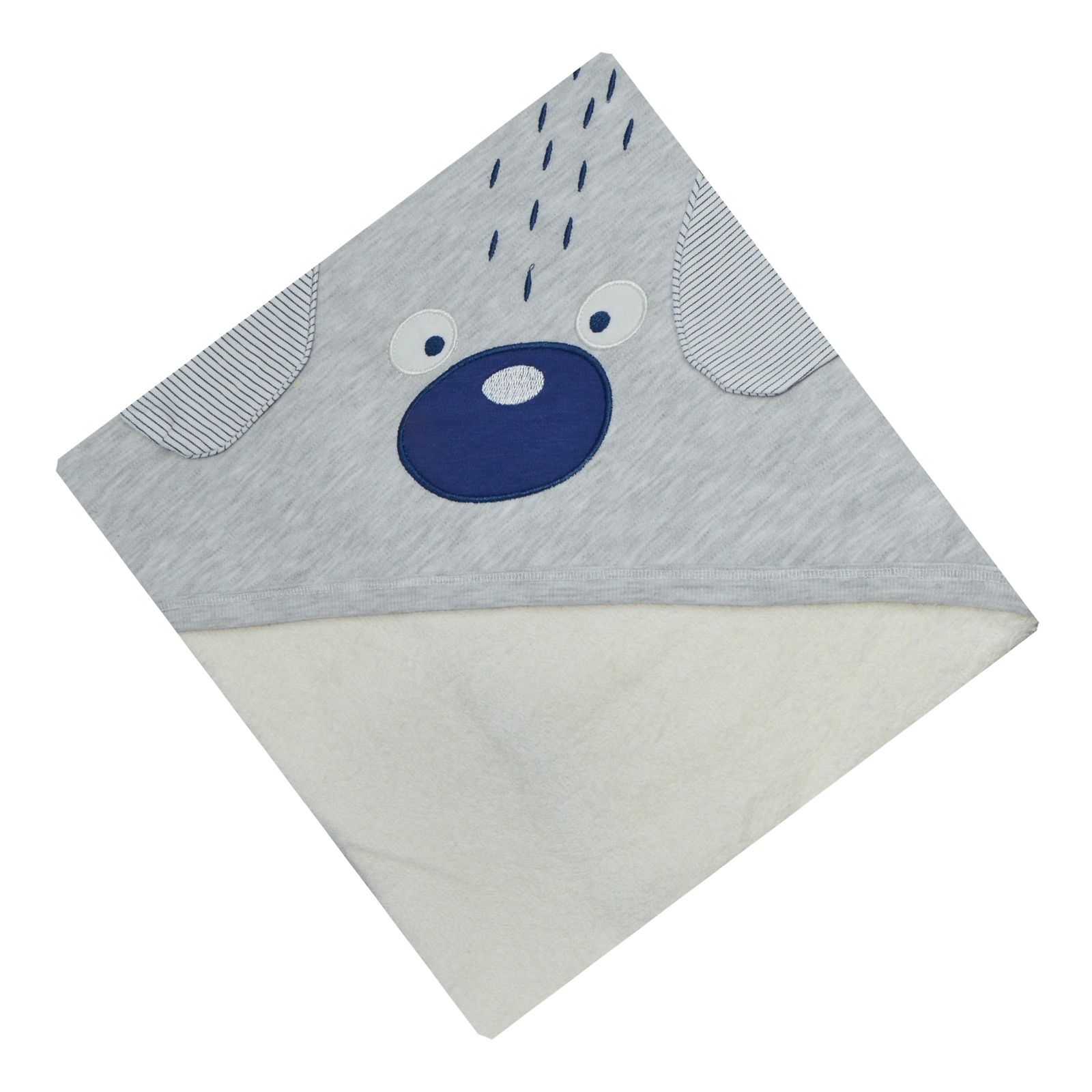 Prosop cu gluga 75 x 75 cm pentru baieti Mini Junior BBW-52, Gri 75 x 75 cm