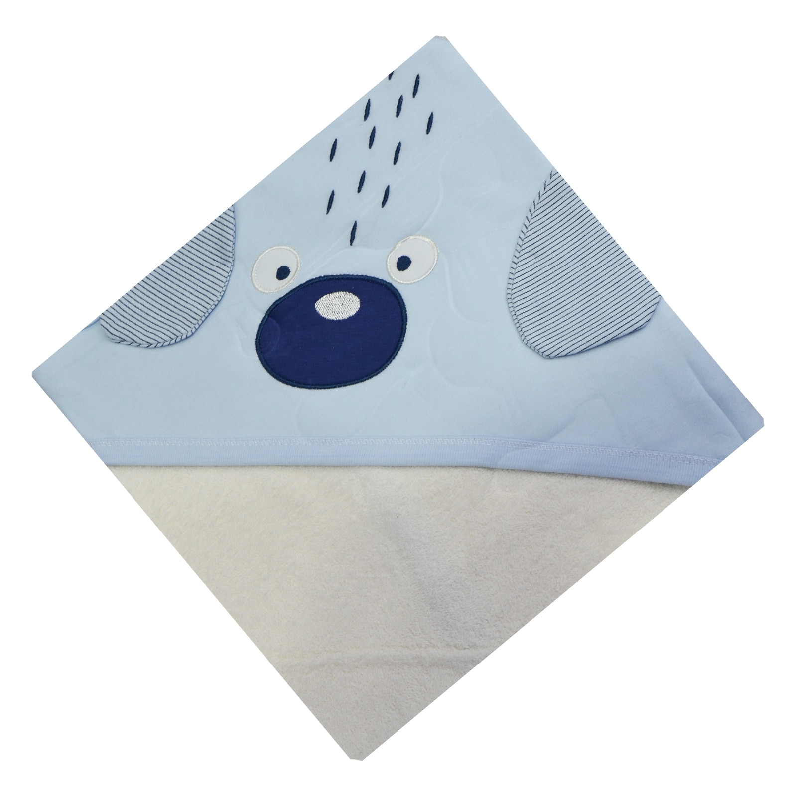 Prosop cu gluga 75 x 75 cm pentru baieti Mini Junior BBW-53, Albastru 75 x 75 cm