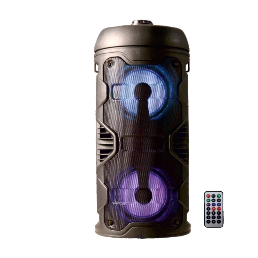 Boxa Portabila Thunder THS-B421, Karaoke , 2 x 4 inch, Intrare Microfon, Baterie reincarcabila, Bluetooth, Radio FM, USB, card micro SD, Negru