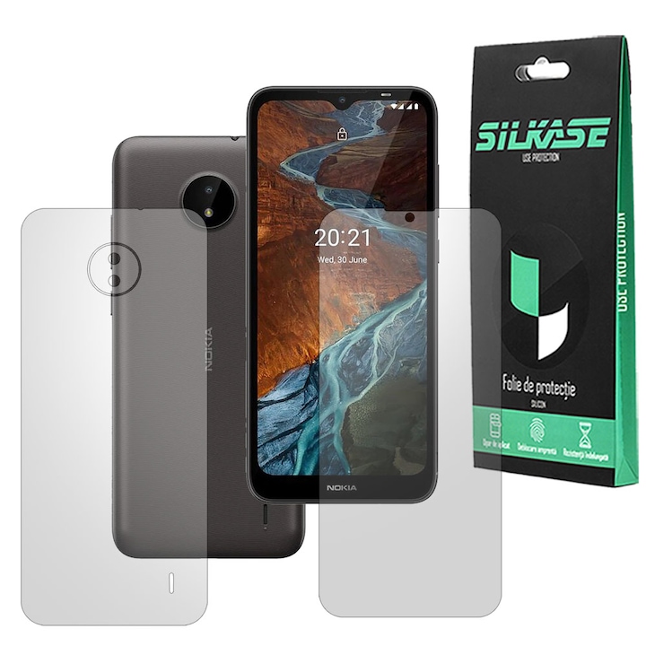 Комплект от 2 матови фолиа SILKASE за Nokia C10, защита на телефона, възобновяем силикон