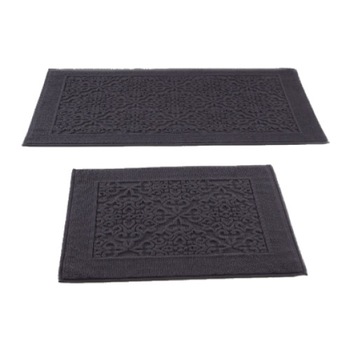 Set 2 covorase baie bumbac 100%, 60x100, 50x60, Bahar Home, Pera Gri Antracit Set 2 covorase baie bumbac 100%, 60x100, 50x60, Bahar Home, Pera Gri Antracit