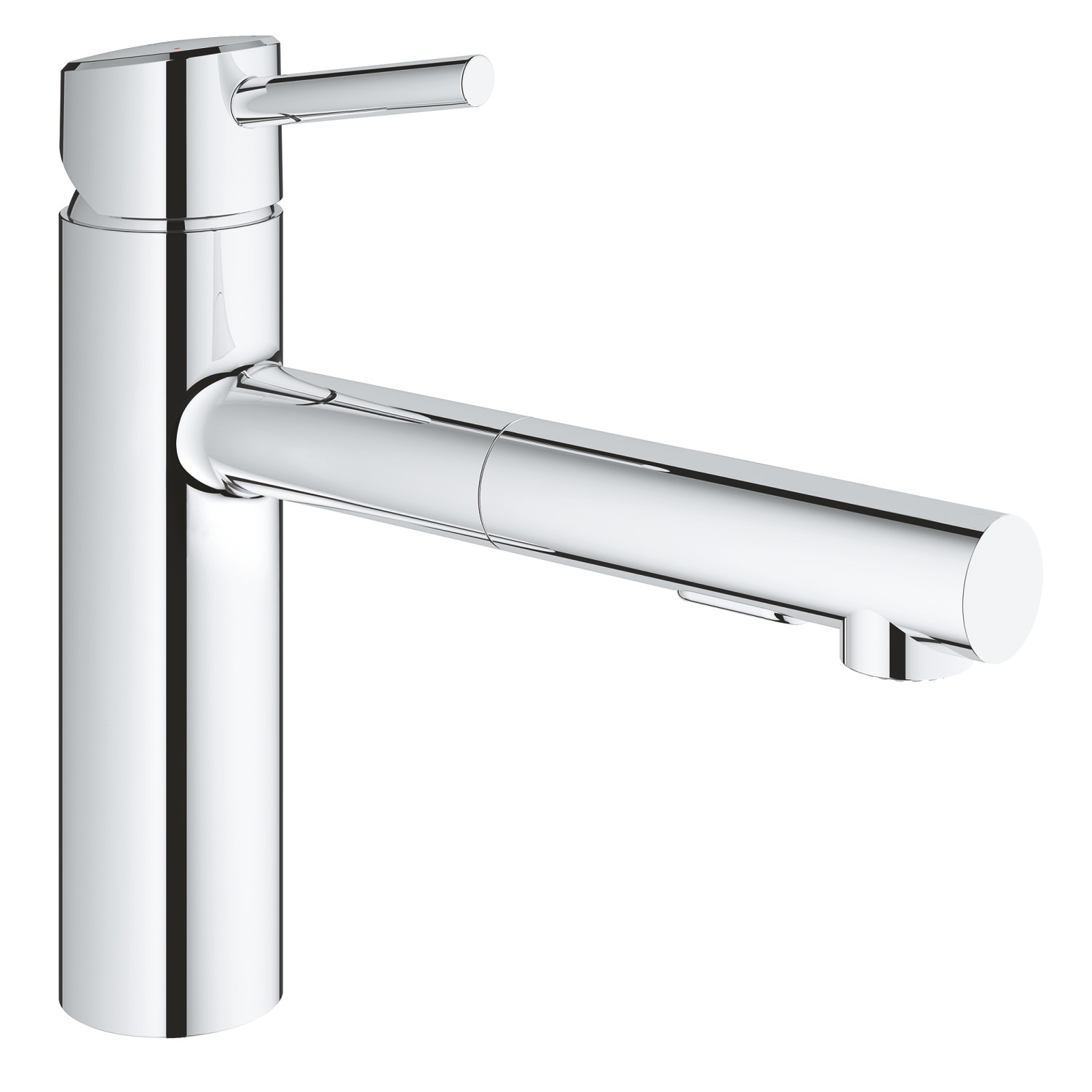 Baterie de bucatarie Grohe Concetto 30273001, 3/8'', tip L, pivotanta, dus extractabil,crom