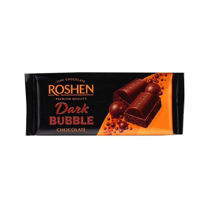 Roshen Dark Bubble Csokoládé, 80 g, fekete