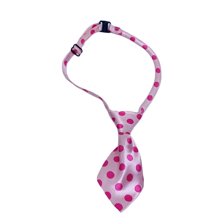 Fashion Raley nyakkendő, házi kedvenceknek, kicsi, 44-32 cm, állítható, pöttyös mintás, rózsaszín, Doty