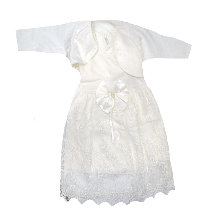 Set 2 piese rochita si bolero pentru fete Mini Junior BBW-5-74, Alb 58490