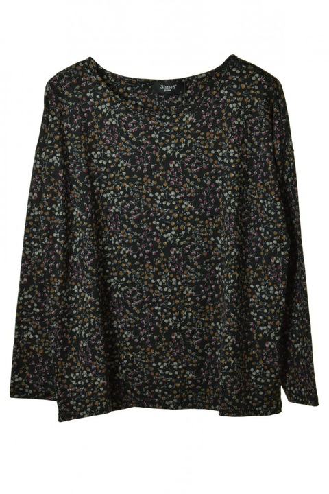 Sisters Point fekete, virágmintás női felső – L