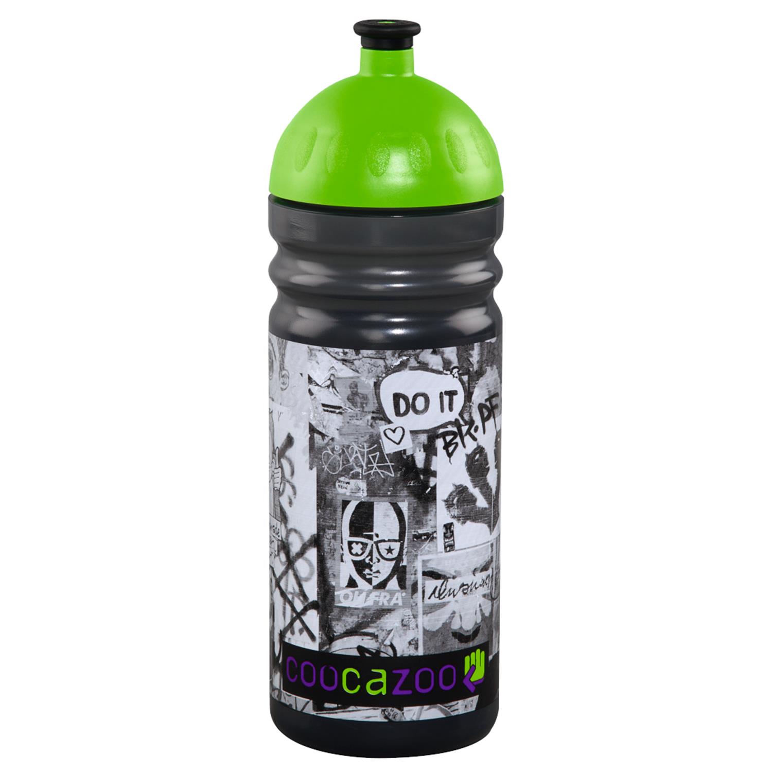 Bidon pentru apa Coocazoo, 0.7 l, graffiti, verde