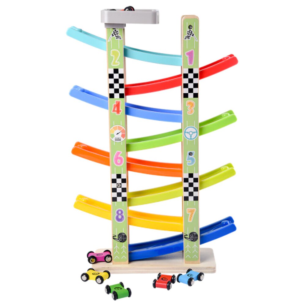 Pista cu masinute din lemn - Circuit cu 8 piste, WD7022 RCO®