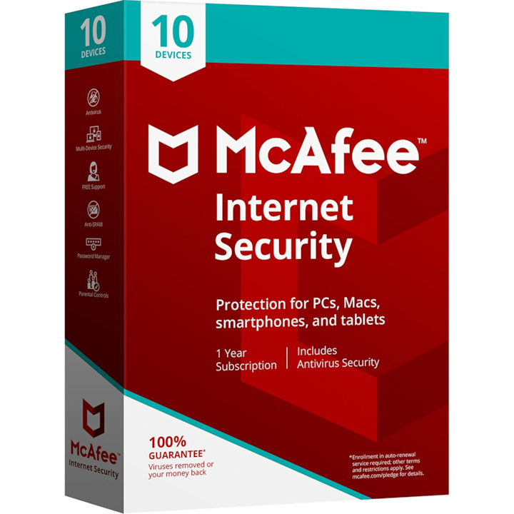 McAfee Internet Security - 10 eszköz / 1 év MIS00IEUXRAP6 elektronikus licenc
