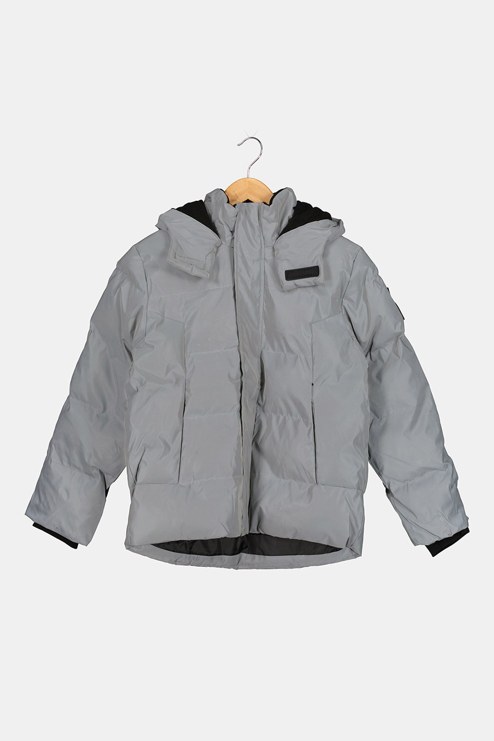 Timberland, Geaca matlasata cu logo, Gri/Argintiu