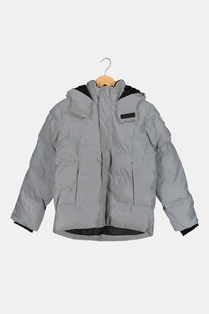 Timberland, Geaca matlasata cu logo, Gri/Argintiu Timberland, Geaca matlasata cu logo, Gri/Argintiu