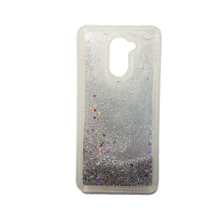 Liquid Glitter tok FUN tok Huawei Y7 2018 Silver készülékhez