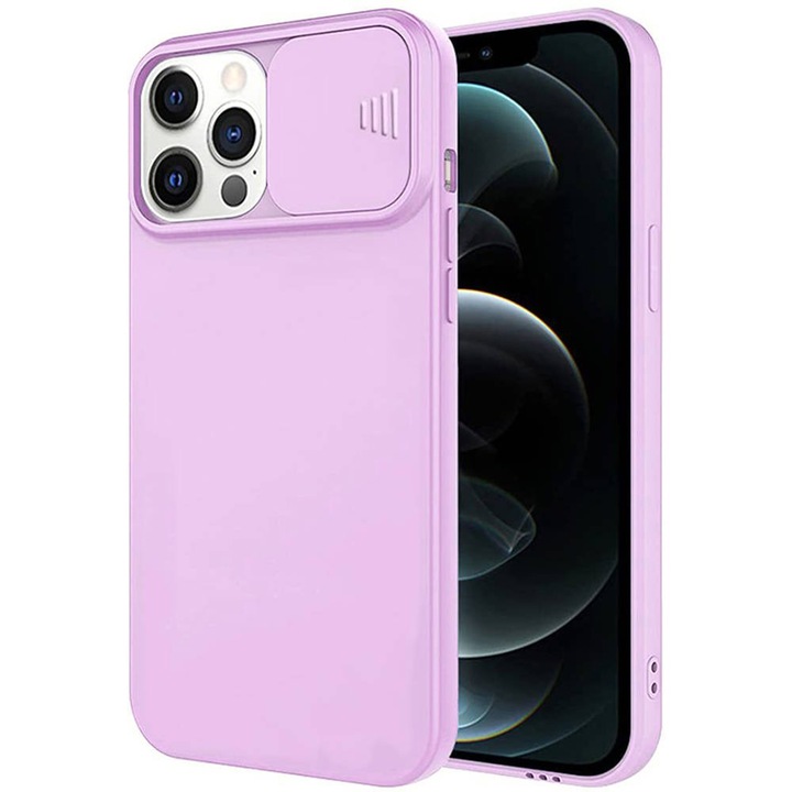 Силиконов калъф за Apple iPhone 11 Pro Max Privacy, Anti Spy, Camera Cover and Protection, Lens Cover, Full Protection, Special Optim Tech, Purple