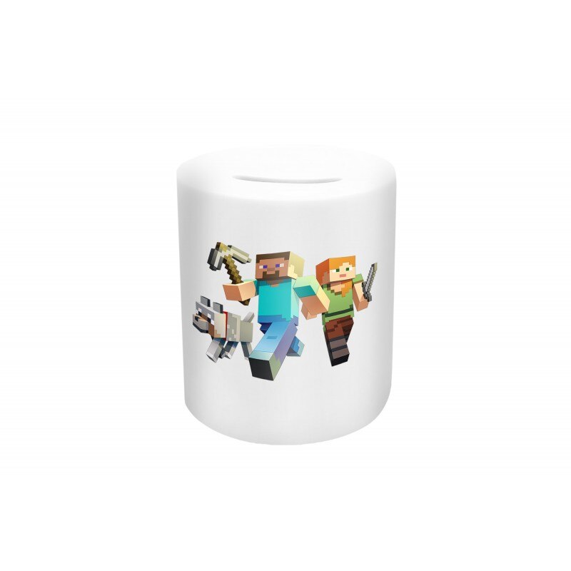 Pusculita Minecraft Steve And Alex , 10 Cm , Piggy15, Multicolor
