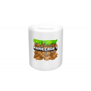 Pusculita Minecraft Grass Block , 10 Cm , Piggy35, Multicolor Pusculita Minecraft Grass Block , 10 Cm , Piggy35, Multicolor