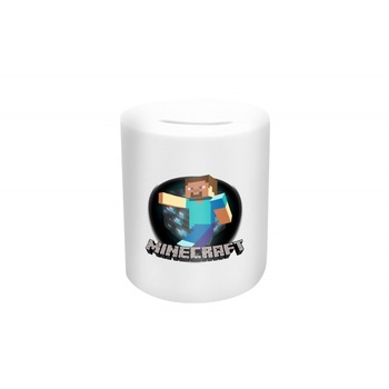 Pusculita Minecraft Steve , 10 Cm , Piggy42, Multicolor Pusculita Minecraft Steve , 10 Cm , Piggy42, Multicolor
