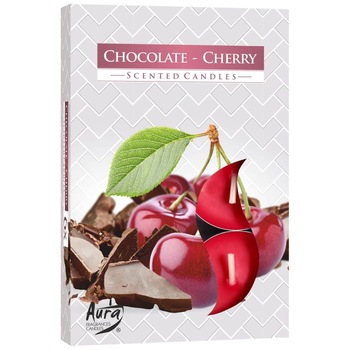 Set 6 Lumanari Parfumate Tip Pastila Aura Chocolate Cherry, Parfum de Ciocolata cu Cirese Set 6 Lumanari Parfumate Tip Pastila Aura Chocolate Cherry, Parfum de Ciocolata cu Cirese