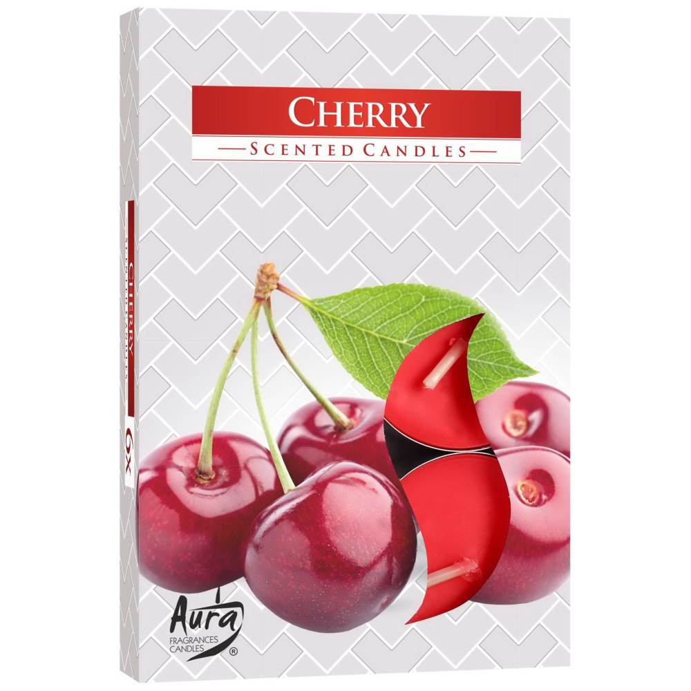 Set 6 Lumanari Parfumate Tip Pastila Aura Cherry, Parfum de Cirese