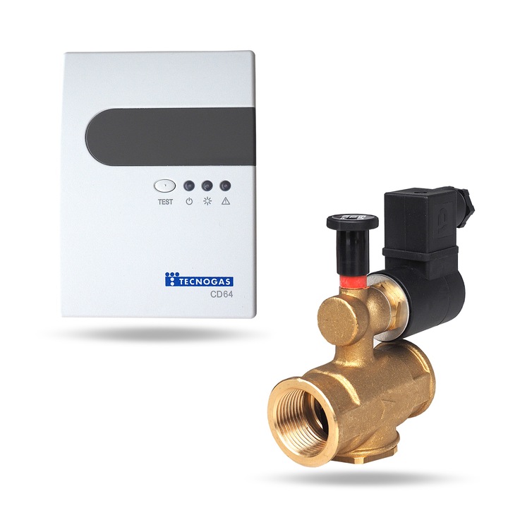 Kit detector gaz cu electrovalva 3/4" Tecnogas
