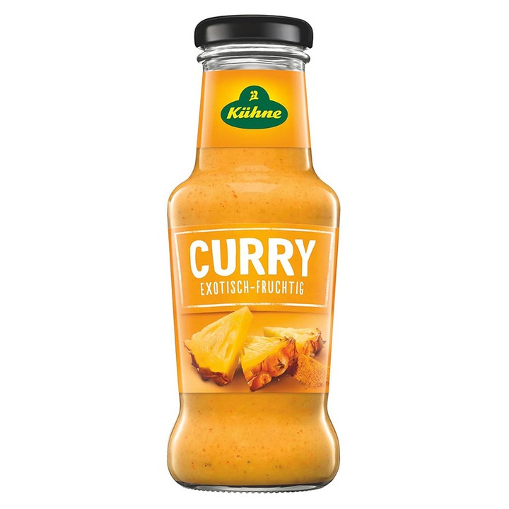 Sos, cremos, exotic, de curry, usor fructat, Kuhne, 250 ml