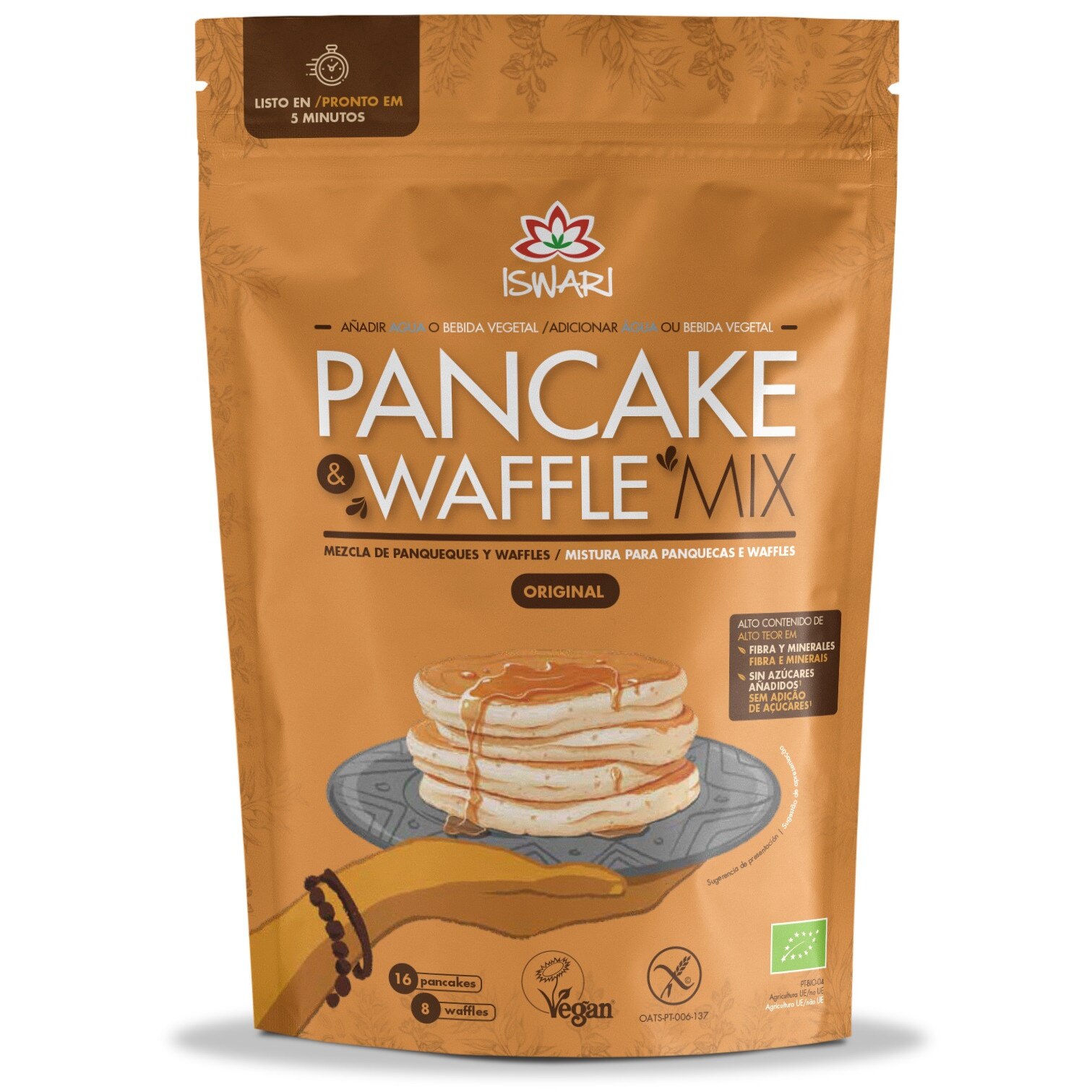 Mix pentru clatite si vafe bio Original Iswari, 400 g