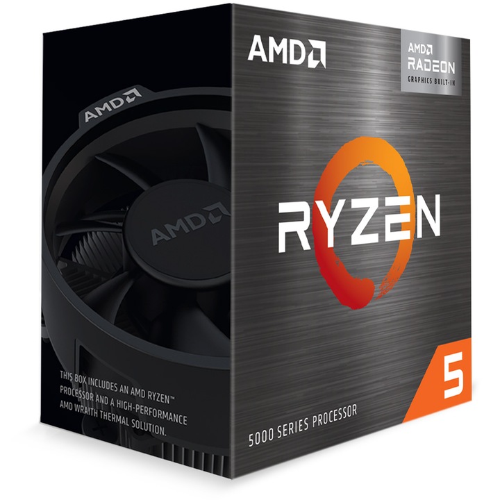 Процесор AMD CPU Desktop Ryzen 5 6C/12T 5600G (4.4GHz, 19MB,65W, AM4) box with Wraith Stealth Cooler and Radeon Graphics 100-100000252BOX