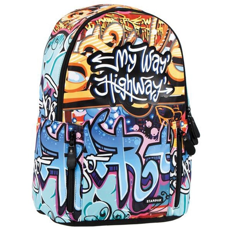 Ghiozdan 3 compartimente, My Way, 43x30x15cm, Starpak