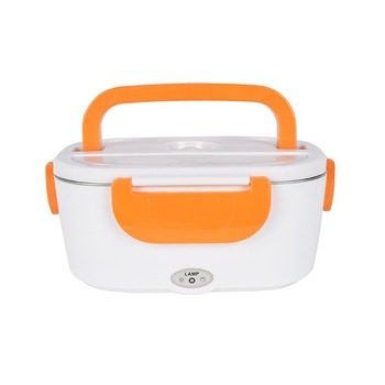 Caserola pentru mancare cu incalzire electrica, cu 2 compartimente, volum 1,05L, putere 40W, alb/portocaliu Caserola pentru mancare cu incalzire electrica, cu 2 compartimente, volum 1,05L, putere 40W, alb/portocaliu