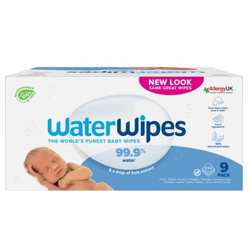 Servetele umede pentru bebelusi, Water Wipes, Biodegradabile, 9 x 60 buc, 0 luni+ Servetele umede pentru bebelusi, Water Wipes, Biodegradabile, 9 x 60 buc, 0 luni+