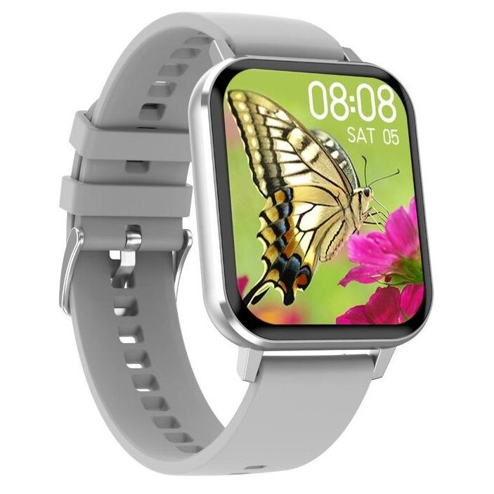 Ceas SmartWatch si Bratara Fitness 2 in 1, SmartVIBE™ GTX, 1.78 inch Full Touch HD, OXIMETRU SpO2, EKG, Monitorizare Ritm Cardiac si Tensiune arteriala, Notificari aplicatii, Waterproof, Fitness tracker, Curea Silicon, Argintiu