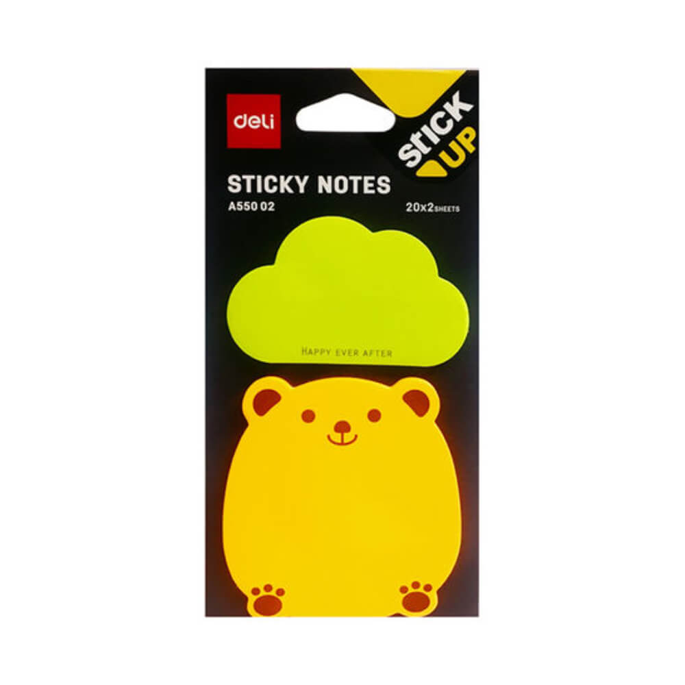 Notite Adezive Deli Stick Up, 40 File/Set, Model Nor si Ursulet, 76x76 mm