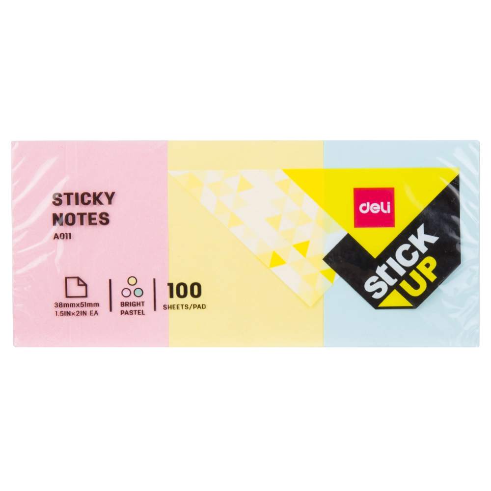 Set 300 Notite Adezive Deli Stick Up, 38x51 mm, 3 Culori