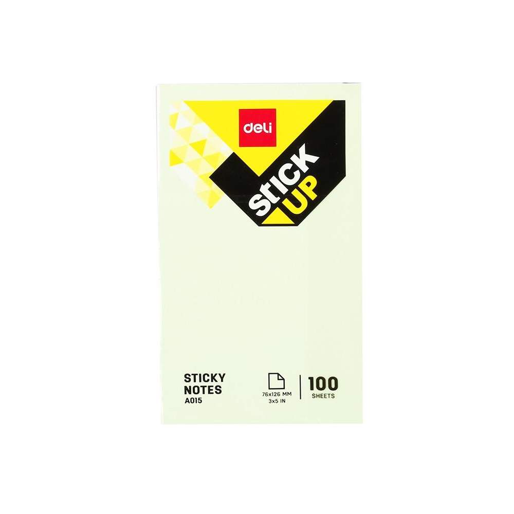 Set 100 Notite Adezive Deli Stick Up, 76x126 mm, Verde Pastel
