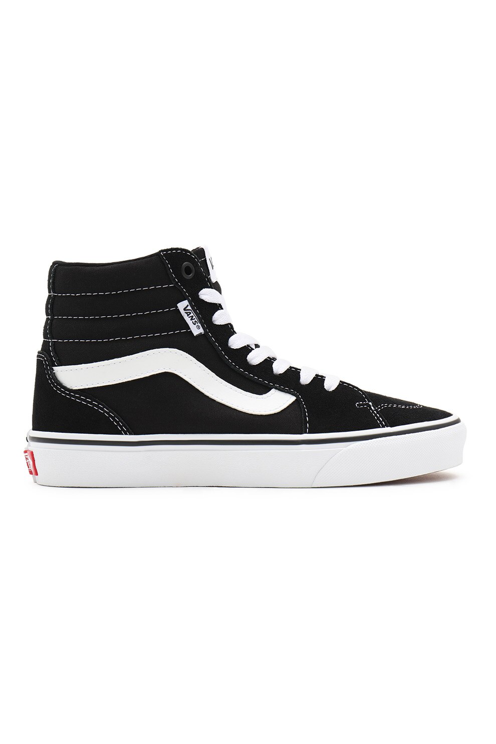 Vans, Tenisi high-top de panza si piele intoarsa Filmore, Negru/Alb, 35