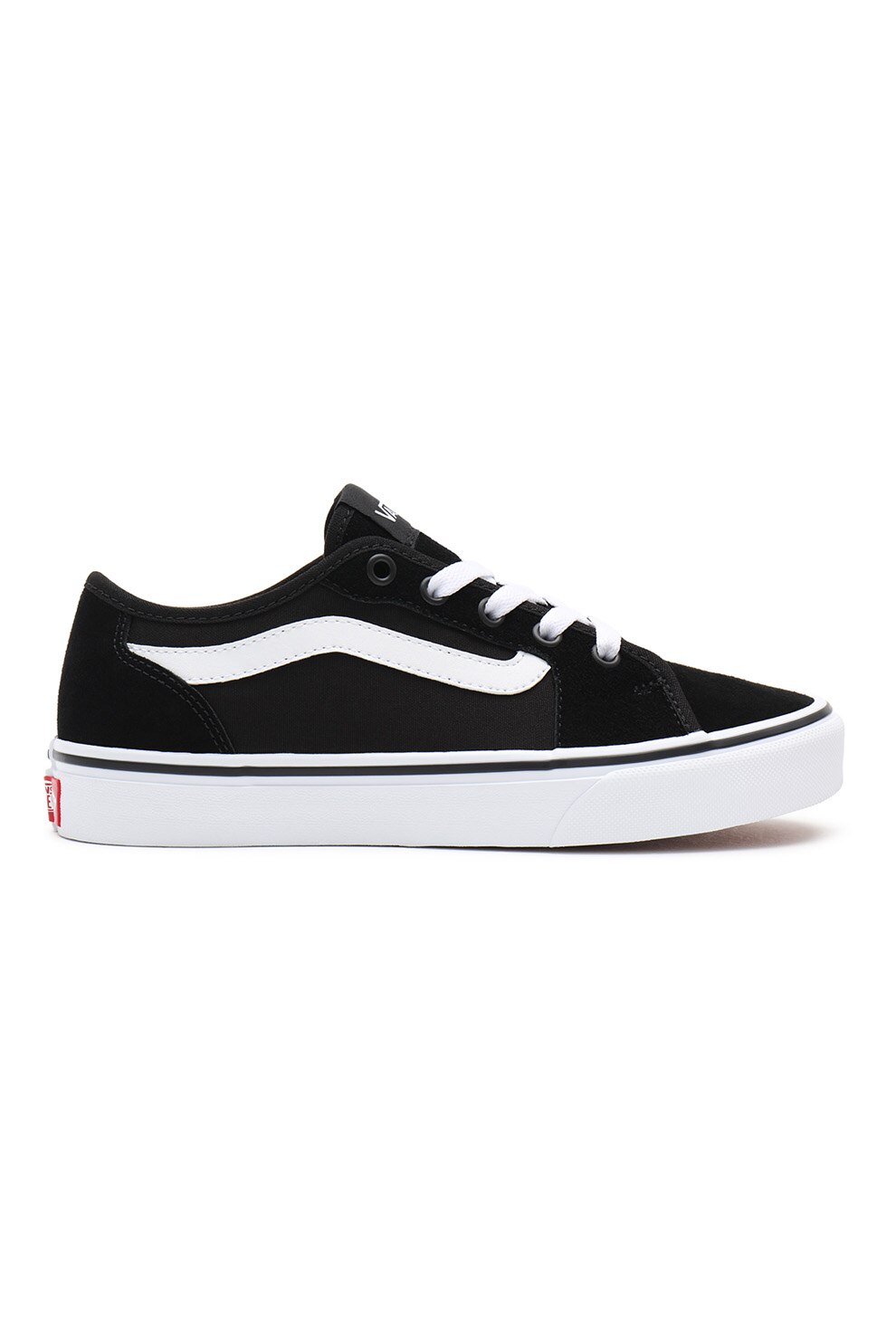 Vans, Pantofi sport de piele intoarsa si panza Filmore Decon, Negru/Alb