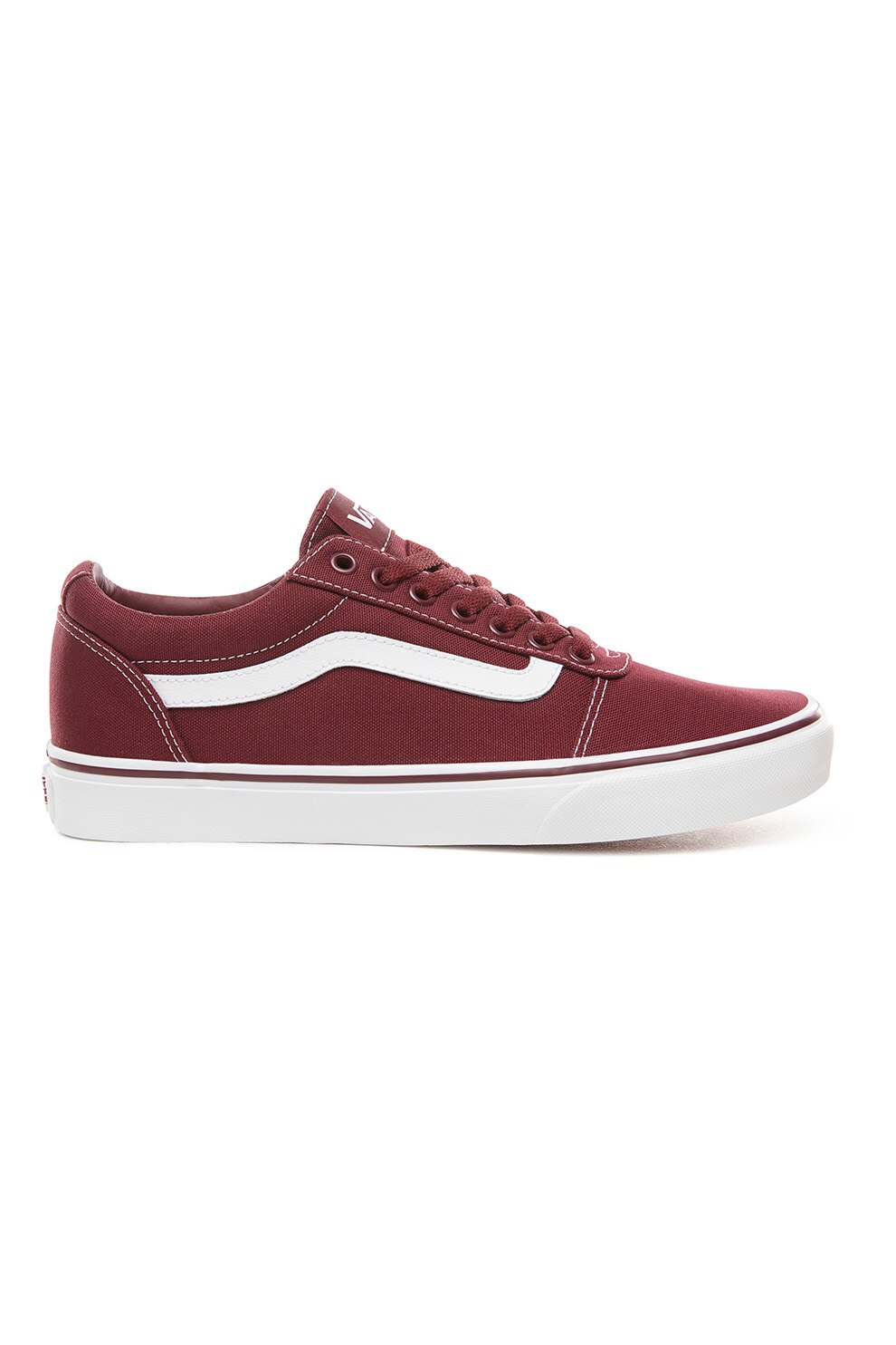 Vans, Tenisi de panza cu cusaturi contrastante Ward, Rosu Bordeaux/Alb