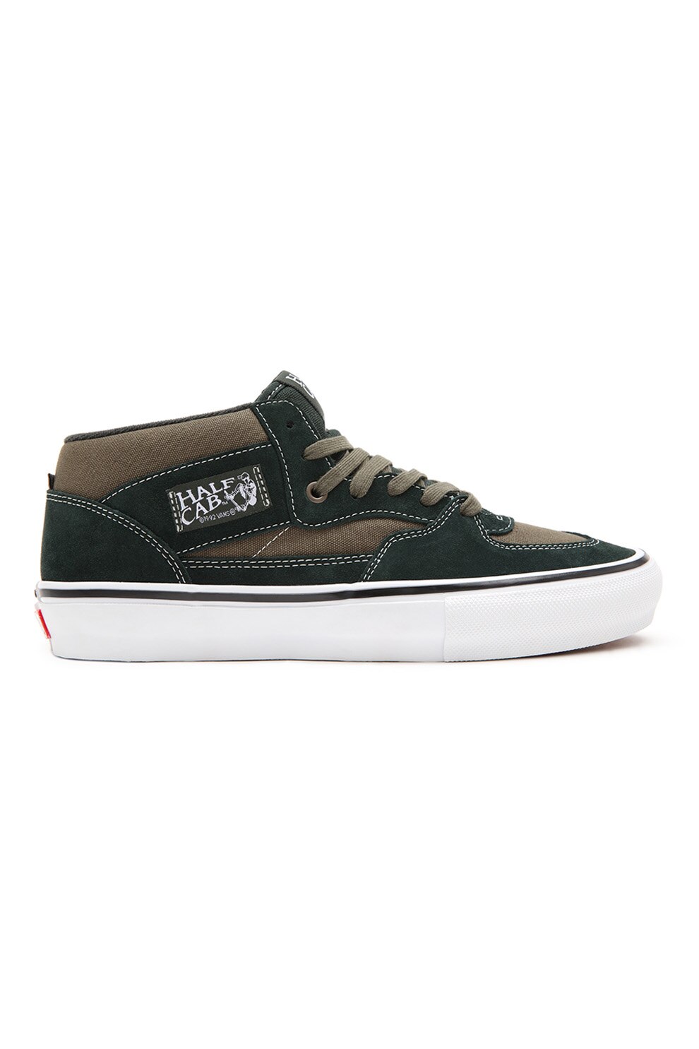 Vans, Tenisi low-top cu garnitura de piele intoarsa Half Cab, Verde forest