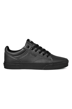 Vans, Tenisi low-top de piele cu logo brodat Seldan, Negru Vans, Tenisi low-top de piele cu logo brodat Seldan, Negru