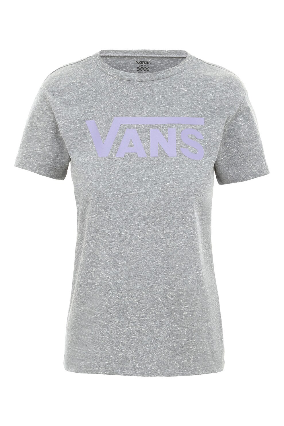 Vans, Tricou cu decolteu la baza gatului si imprimeu logo Flying V, Gri melange