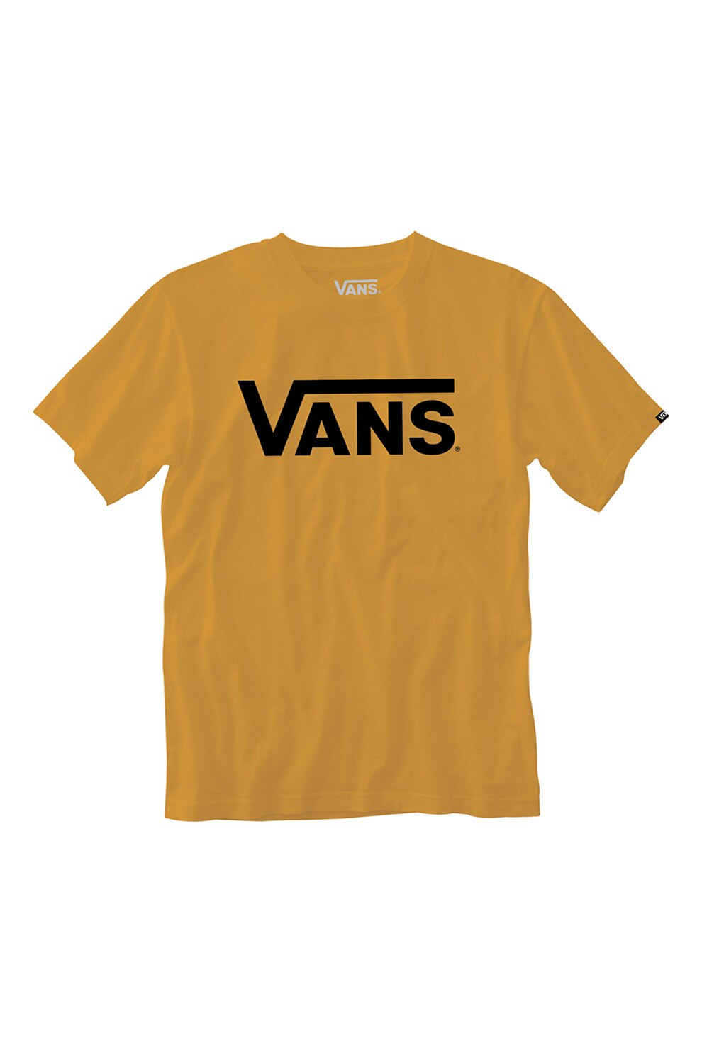 Vans, Tricou cu decolteu la baza gatului si logo Classic, Galben/Negru