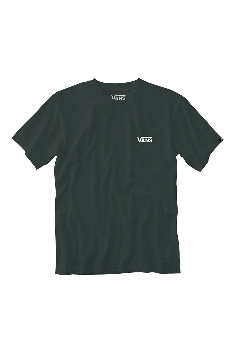 Vans, Tricou cu logo si decolteu la baza gatului Left Chest, Negru/Alb