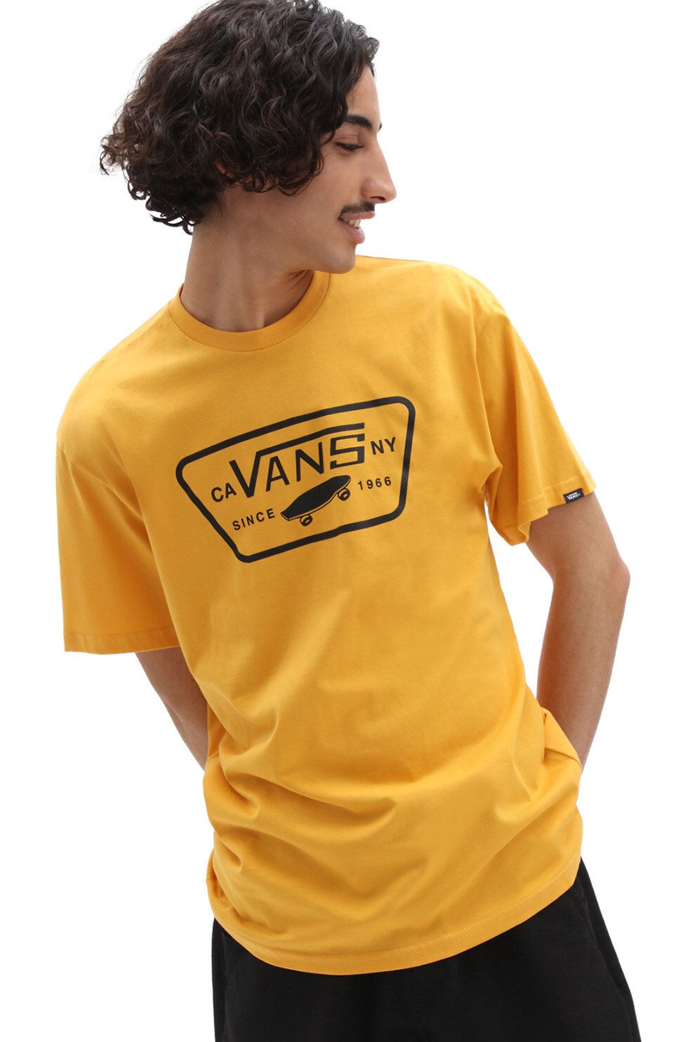 Vans, Tricou cu decolteu la baza gatului Full Patch, Ocru