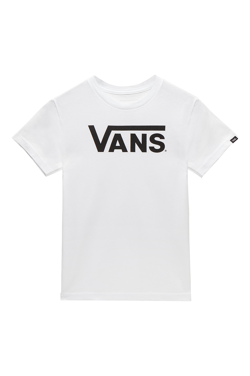 Vans, Tricou de bumbac cu imprimeu logo Classic, Alb/Negru