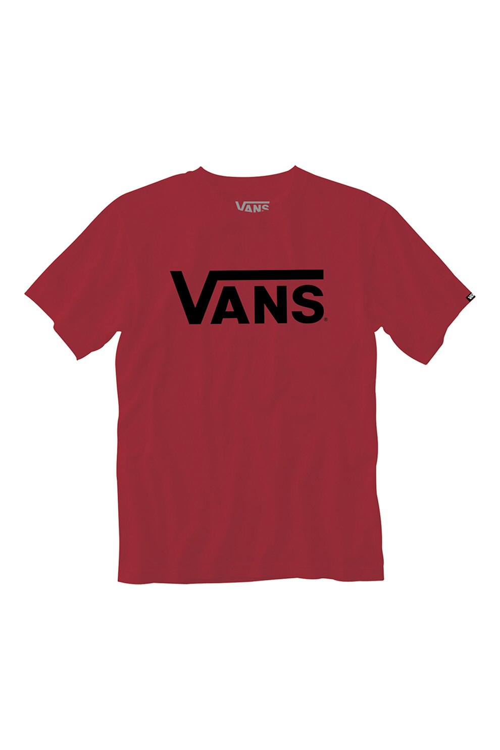 Vans, Tricou de bumbac cu imprimeu logo Classic, Rosu inchis/Negru