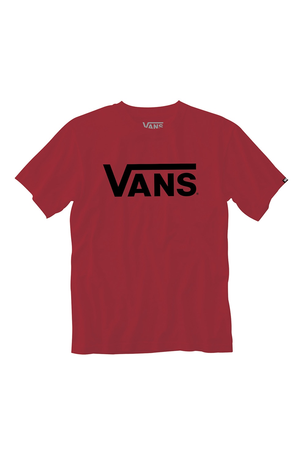Vans, Tricou de bumbac cu imprimeu logo Classic, Rosu inchis/Negru